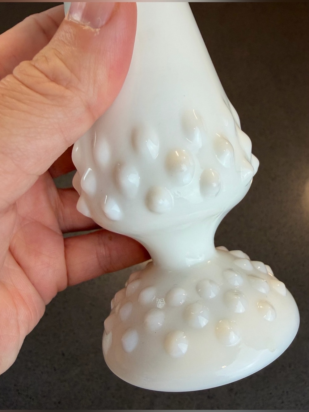 (2-Piece) Vintage White Milk Glass Hobnail Bud Vases, OS - Picture 12 of 14